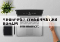 不想做软件开发了（不想做软件开发了,想转行做什么好）