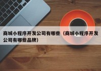 商城小程序开发公司有哪些（商城小程序开发公司有哪些品牌）